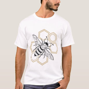 Geometric Honeybee T-Shirt - Save The Bees Nature