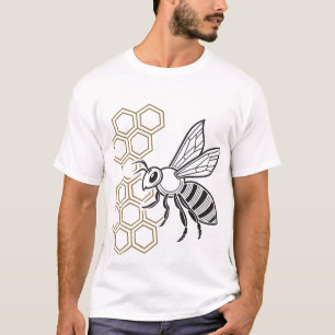 Geometric Honeybee T-Shirt - Save The Bees Nature 