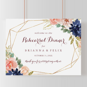 Geometric Horizontal Rehearsal Dinner Welcome Sign