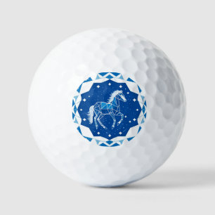 Geometric Horse Illustration Golf Balls