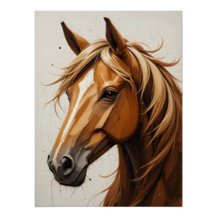 Geometric Horse Portrait Poster