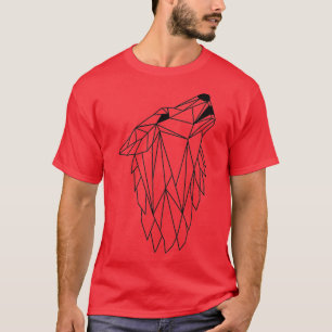 Geometric Howling Wild Wolf T-Shirt