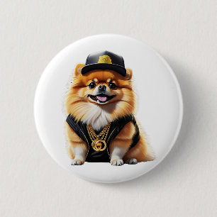 Geometric Husky Face Modern Art Design 6 Cm Round Badge