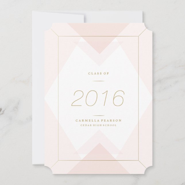 Geometric in Blush Graduation Invitation (Front)