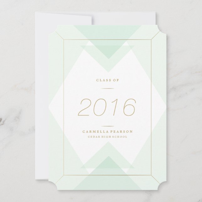 Geometric in Mint Graduation Announcement (Front)