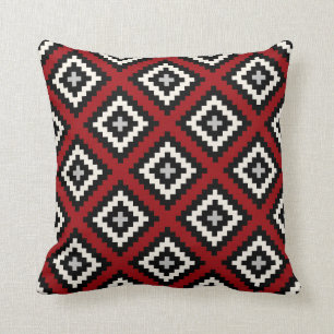 Geometric in Red Black Grey Cushion