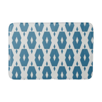 Geometric Indigo Diamond Bath Mat Medium