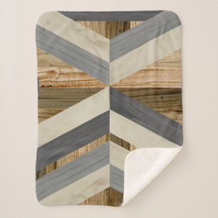 Geometric Inlay Sherpa Blanket