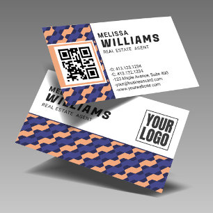 Geometric Interlocking Pattern Real Estate Business Card