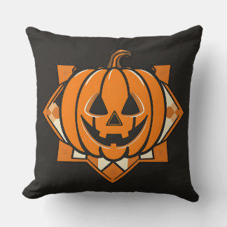 Geometric Jack‑O’‑Lantern Halloween  Cushion