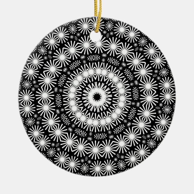 Geometric Kaleidoscope 02 Ceramic Tree Decoration (Front)