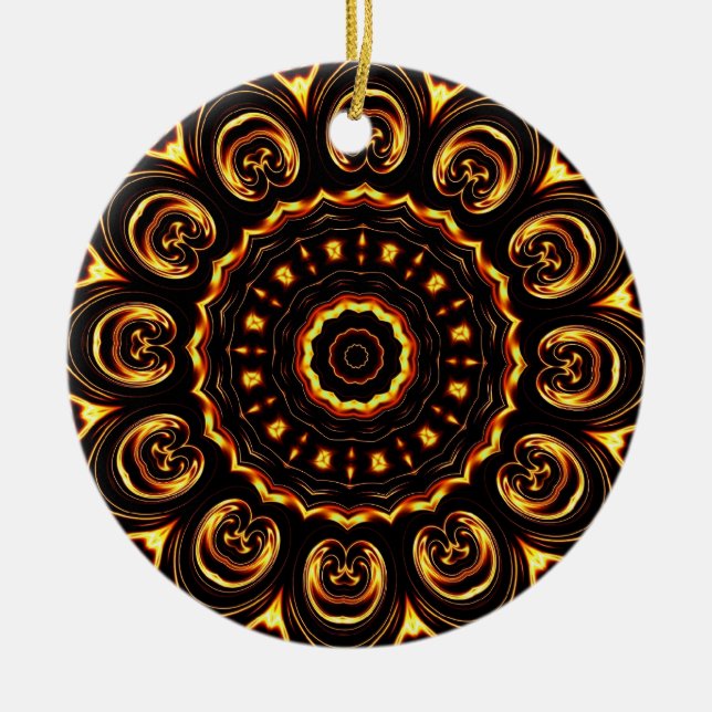 Geometric Kaleidoscope 04 Ceramic Tree Decoration (Front)