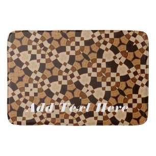 Geometric Kaleidoscope in Shades of Brown Bath Mat