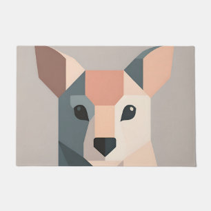 Geometric Kangaroo Portrait Minimalist Doormat