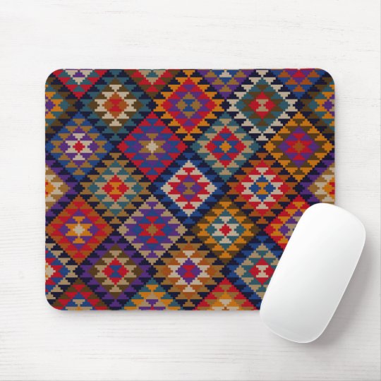 Geometric knitted quilt pattern mouse pad