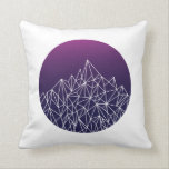 geometric landscape // blue, purple   white // cushion<br><div class="desc">Mountain range landscape. Geometric inspired. Blue,  purple and white print</div>