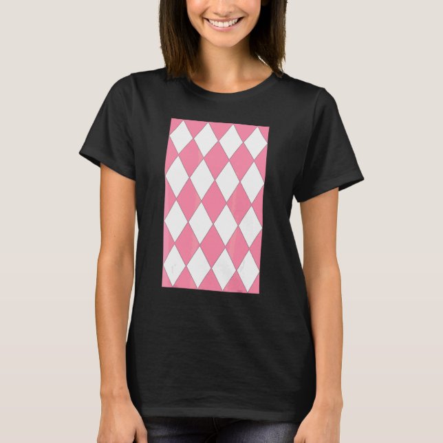 Geometric Large Harlequin Pattern Baker Miller Pin T-Shirt (Front)