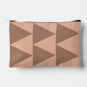 Geometric Large Triangles Mocha Mousse Dusty Pink Accessory Pouch