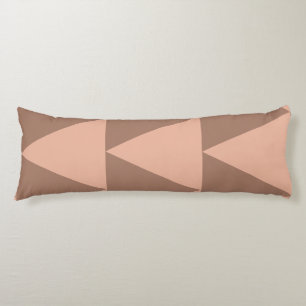 Geometric Large Triangles Mocha Mousse Dusty Pink Body Cushion