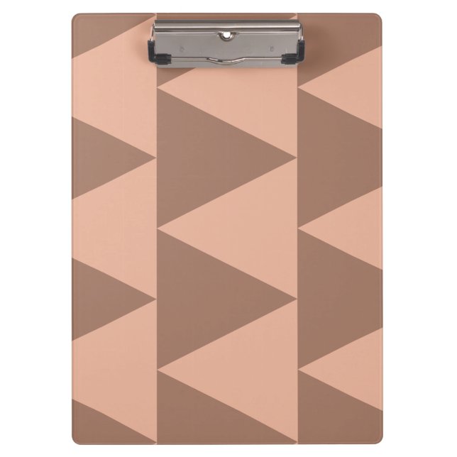 Geometric Large Triangles Mocha Mousse Dusty Pink Clipboard (Front)