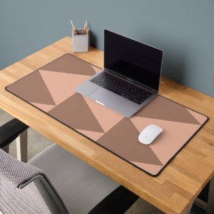 Geometric Large Triangles Mocha Mousse Dusty Pink Desk Mat