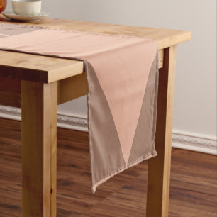 Geometric Large Triangles Mocha Mousse Dusty Pink Short Table Runner