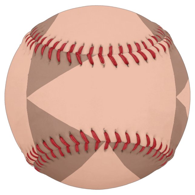 Geometric Large Triangles Mocha Mousse Dusty Pink Softball (Front)