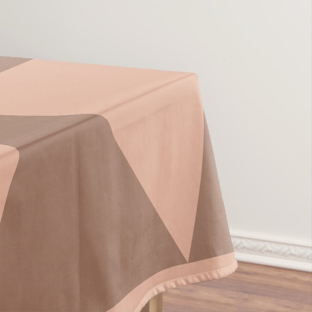 Geometric Large Triangles Mocha Mousse Dusty Pink Tablecloth (In Situ)
