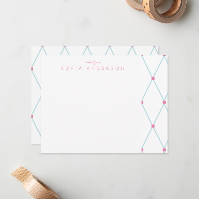 Geometric Lattice Pattern Personalised Card (Front/Back In Situ)