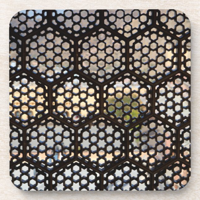Geometric Lattice window, India Coaster (Front)
