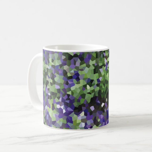 Geometric Lavender Garden Coffee Mug (Front Left)