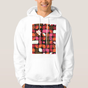 Geometric Leaves Flowers Seamless Pattern Hoodie