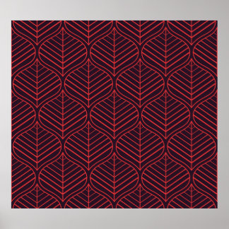 Geometric leaves seamless pattern. Abstract textur Poster