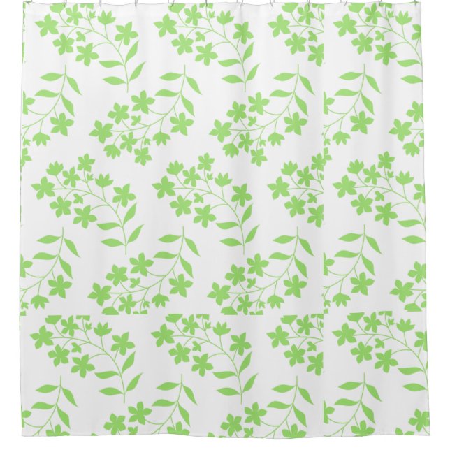 Geometric Leaves Shower Curtain (Front)