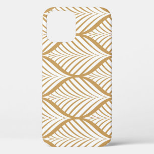 Geometric Leaves Vintage Seamless Illustration iPhone 12 Case