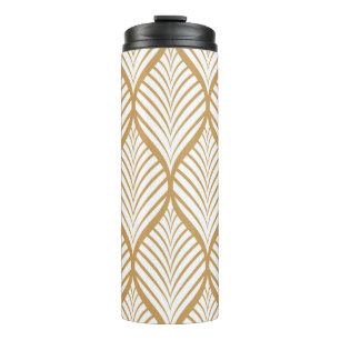 Geometric Leaves Vintage Seamless Illustration Thermal Tumbler