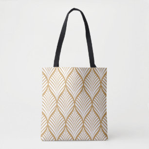Geometric Leaves Vintage Seamless Illustration Tote Bag