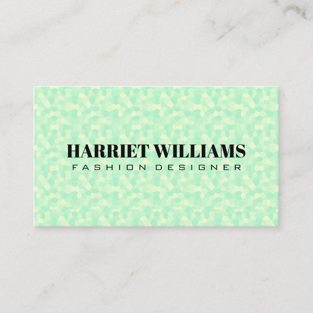 Geometric Light Green Pattern Business Card (Front)