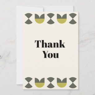Geometric Light peach Thank You Card
