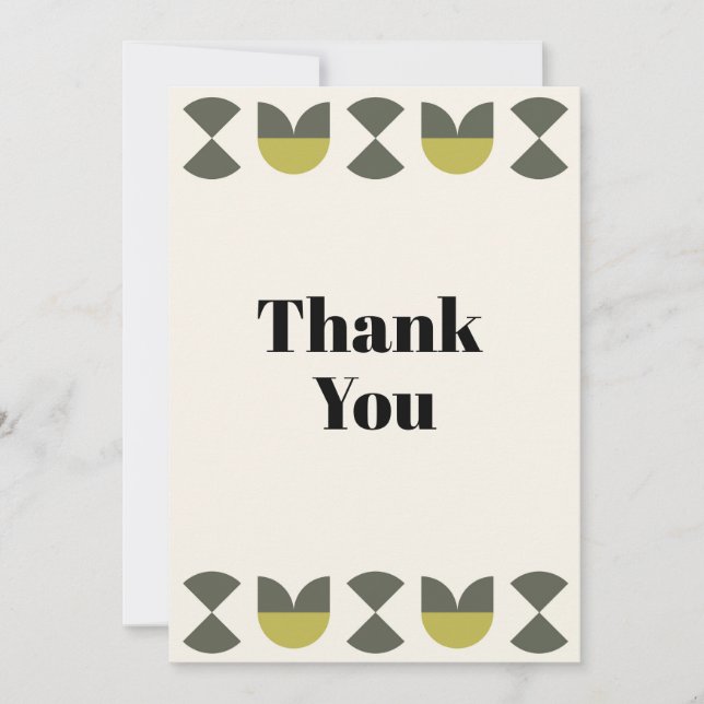 Geometric Light peach Thank You Card (Front)