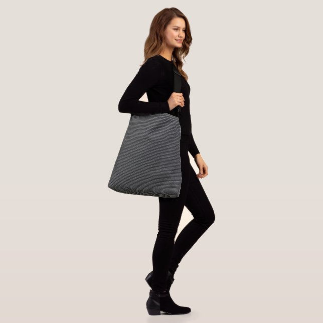 Geometric Line Pattern – Clean Crossbody Bag (On Model)