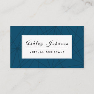 Geometric Line Pattern Virtual Assistant Creative  Business Card