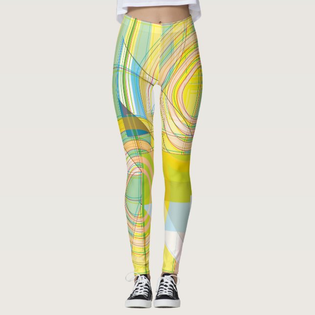 Geometric Line Shapes Leggings (Front)