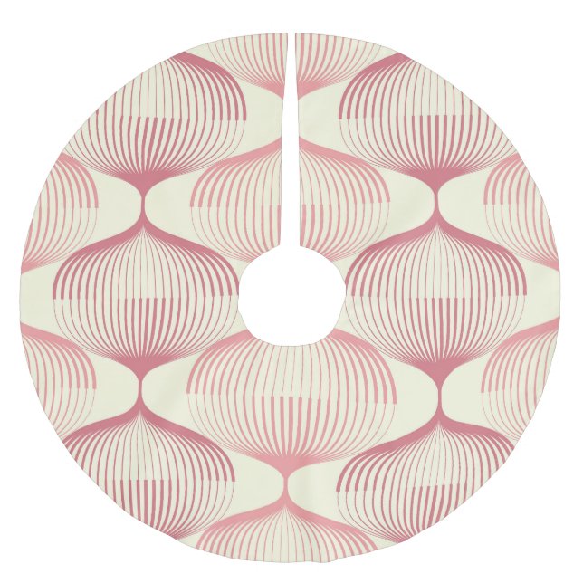 Geometric Lines: Abstract Seamless Background. Brushed Polyester Tree Skirt (Front)