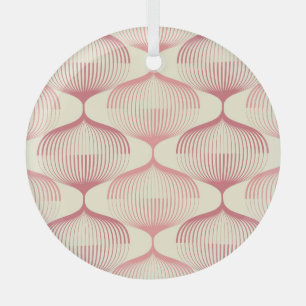 Geometric Lines: Abstract Seamless Background. Glass Tree Decoration