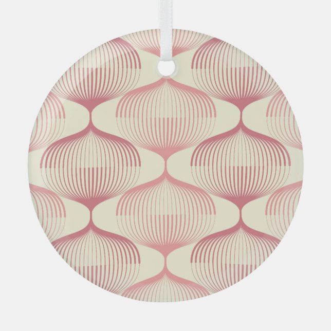 Geometric Lines: Abstract Seamless Background. Glass Tree Decoration (Front)