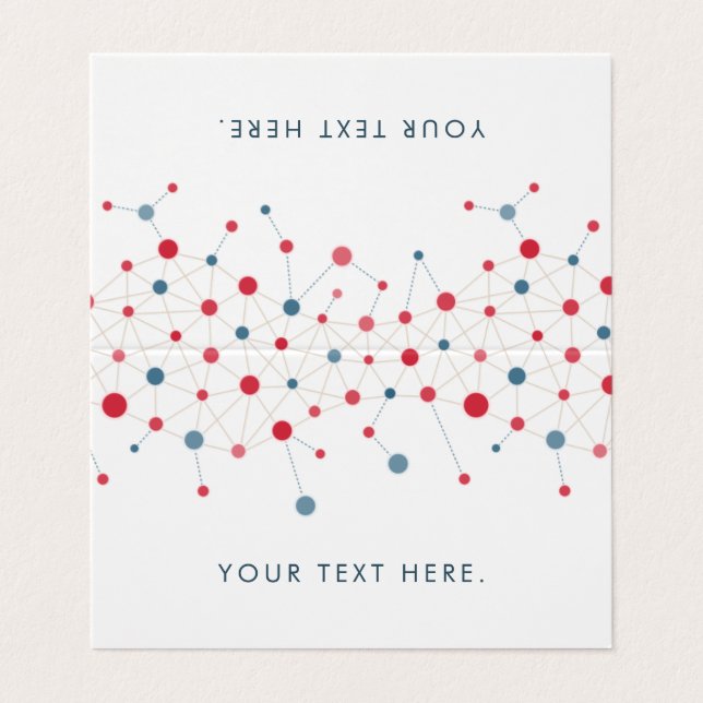 Geometric lines and dots pattern in red and blue business card (Outside Unfolded)
