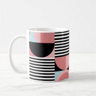 Geometric Lines, Colourful Shapes Mosaic. Coffee Mug