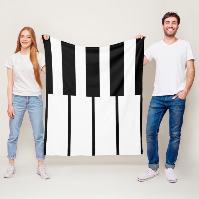 Geometric lines of piano keys fleece blanket (In Situ)