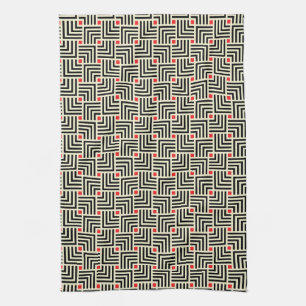 Geometric Lines Pattern Tea Towel